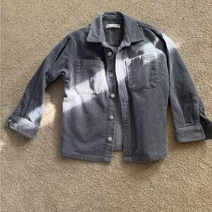 Zara Kids Gray Corduroy Button Shirt
